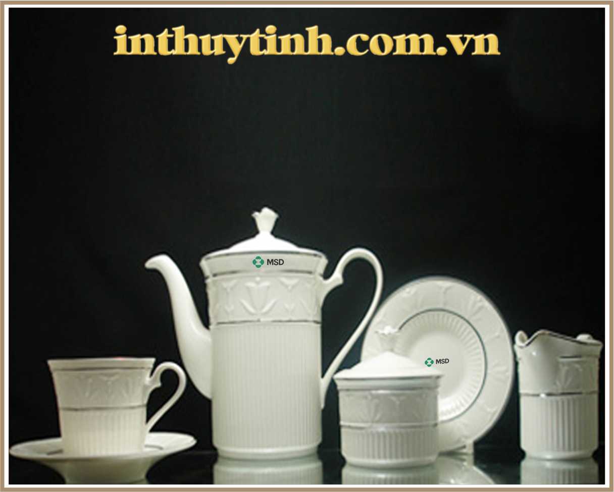 Bộ bình trà 1,25L TULIP nổi chỉ bạc